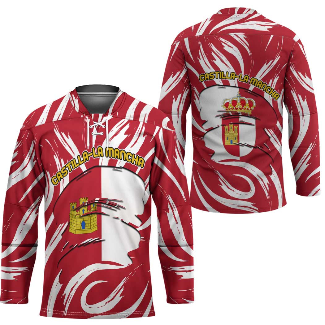 Castilla La Mancha Flag Hockey Jersey Autonomous Community of Spain - Wonder Print Shop