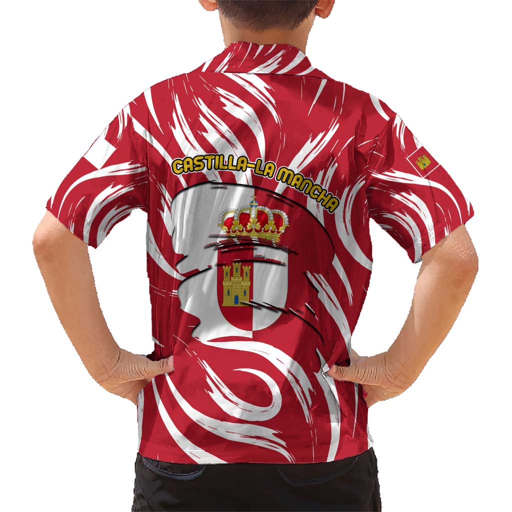 Castilla La Mancha Flag Kid Hawaiian Shirt Autonomous Community of Spain - Wonder Print Shop