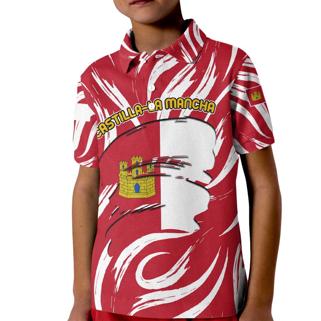 Castilla La Mancha Flag Kid Polo Shirt Autonomous Community of Spain - Wonder Print Shop