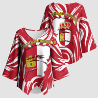 Castilla La Mancha Flag Kimono Sleeve Blouse Autonomous Community of Spain - Wonder Print Shop