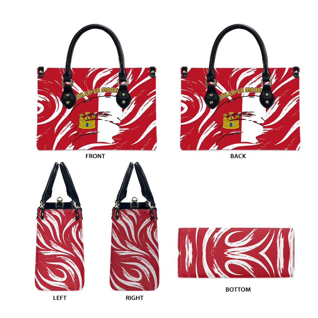 Castilla La Mancha Flag Leather Bag Autonomous Community of Spain - Wonder Print Shop