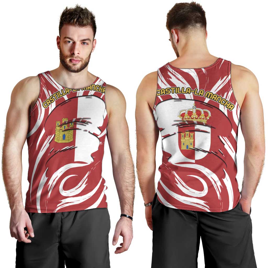 Castilla La Mancha Flag Men Tank Top Autonomous Community of Spain - Wonder Print Shop