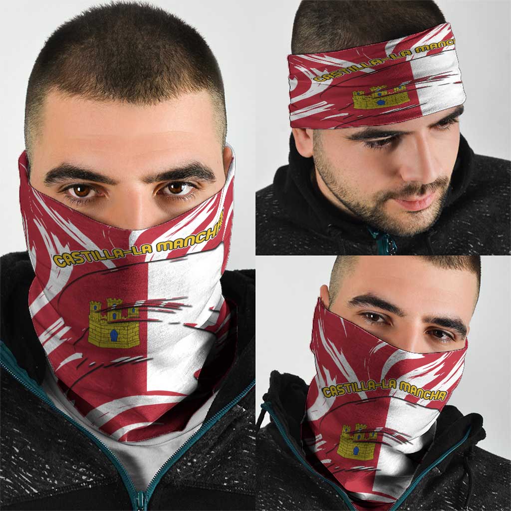Castilla La Mancha Flag Neck Gaiter Autonomous Community of Spain - Wonder Print Shop