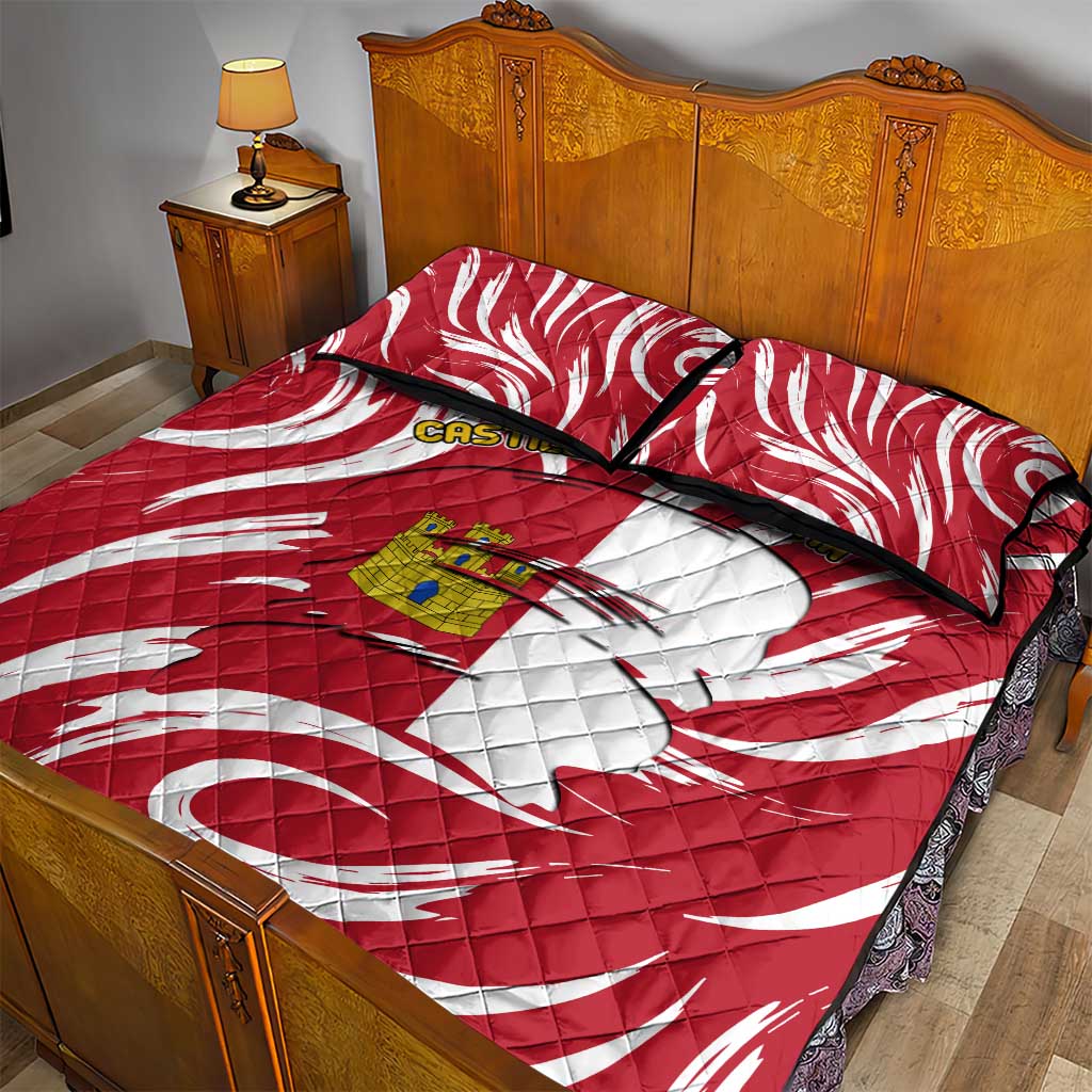 Castilla La Mancha Flag Quilt Bed Set Autonomous Community of Spain - Wonder Print Shop