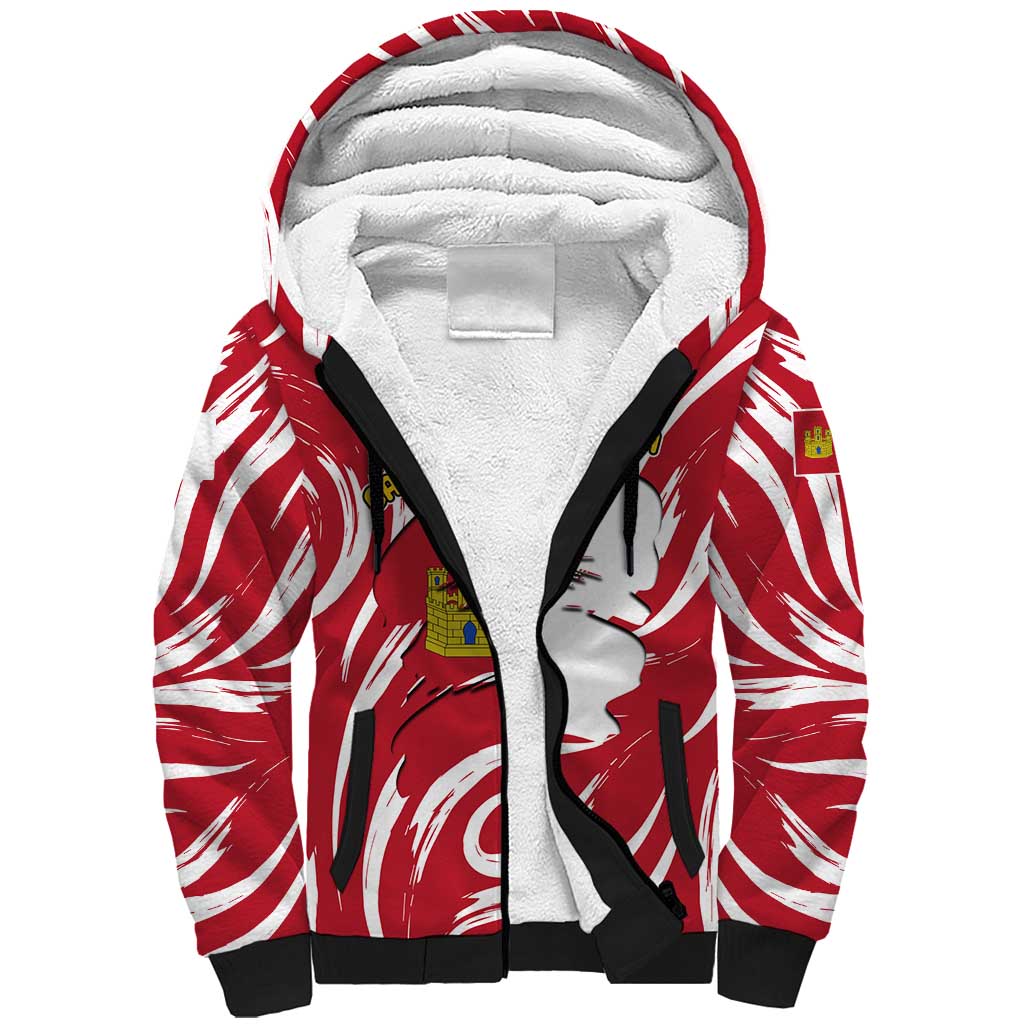 Castilla La Mancha Flag Sherpa Hoodie Autonomous Community of Spain - Wonder Print Shop
