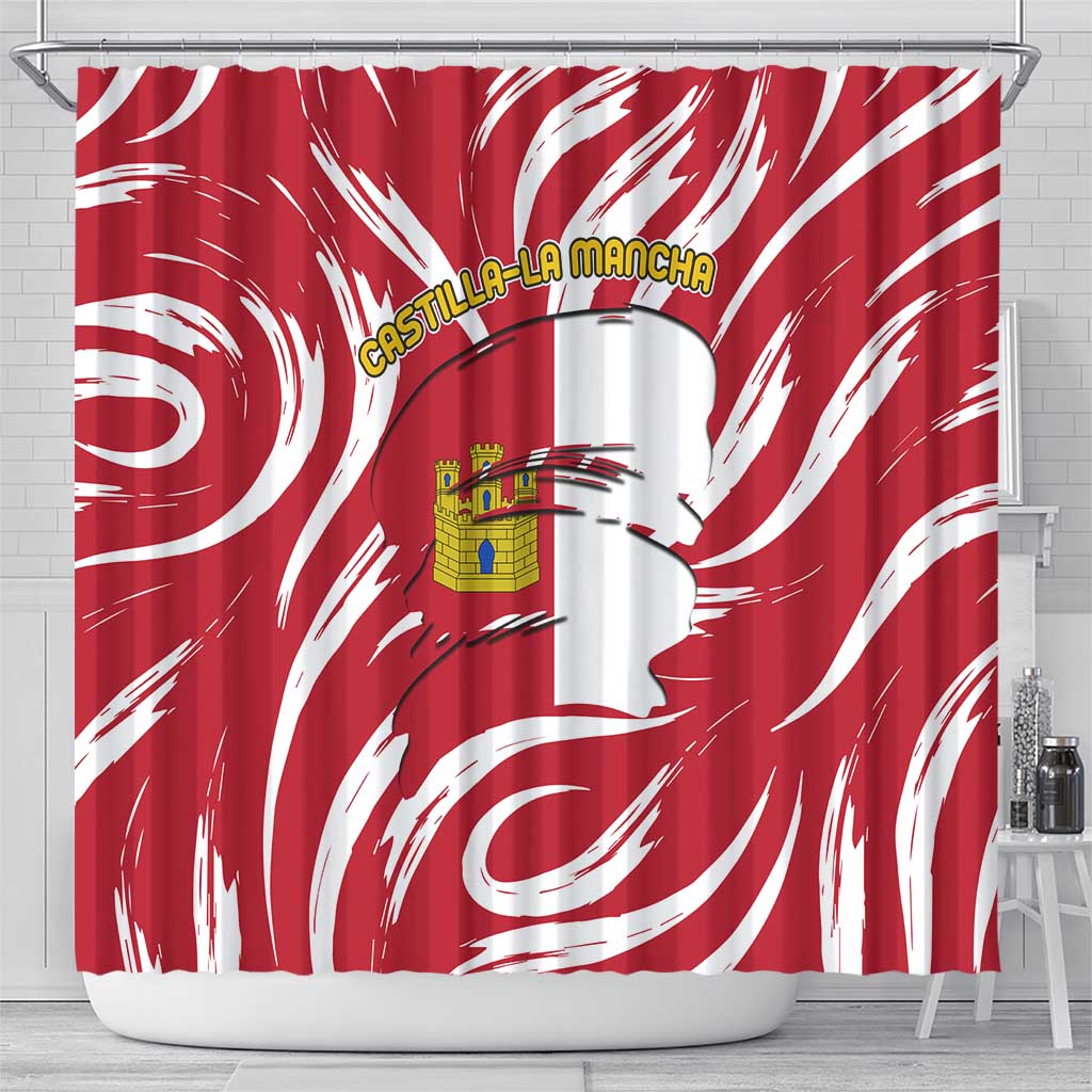 Castilla La Mancha Flag Shower Curtain Autonomous Community of Spain - Wonder Print Shop