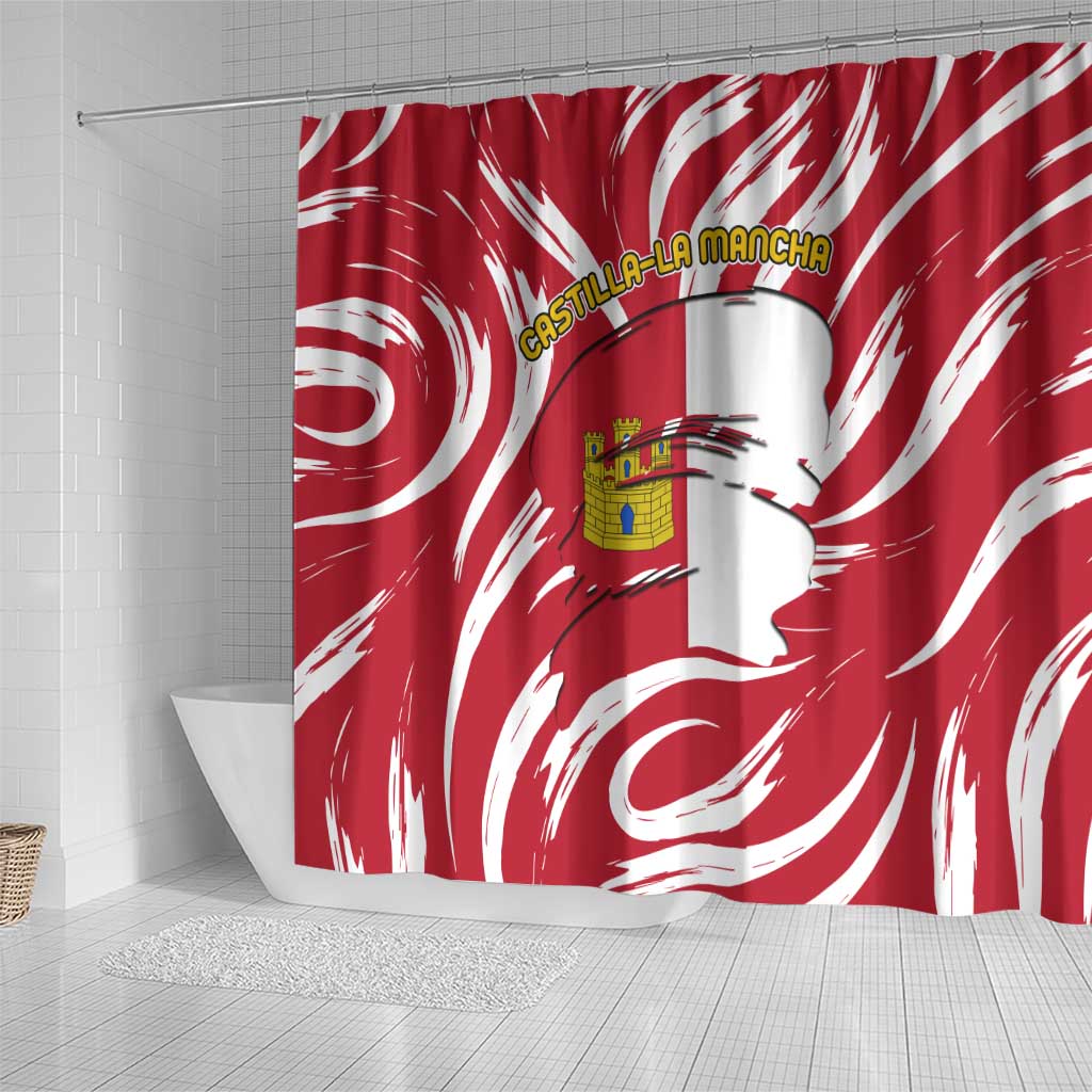 Castilla La Mancha Flag Shower Curtain Autonomous Community of Spain - Wonder Print Shop