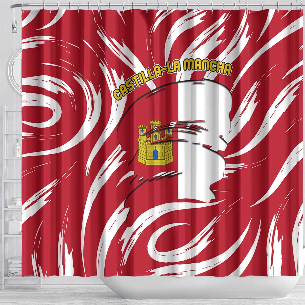 Castilla La Mancha Flag Shower Curtain Autonomous Community of Spain - Wonder Print Shop