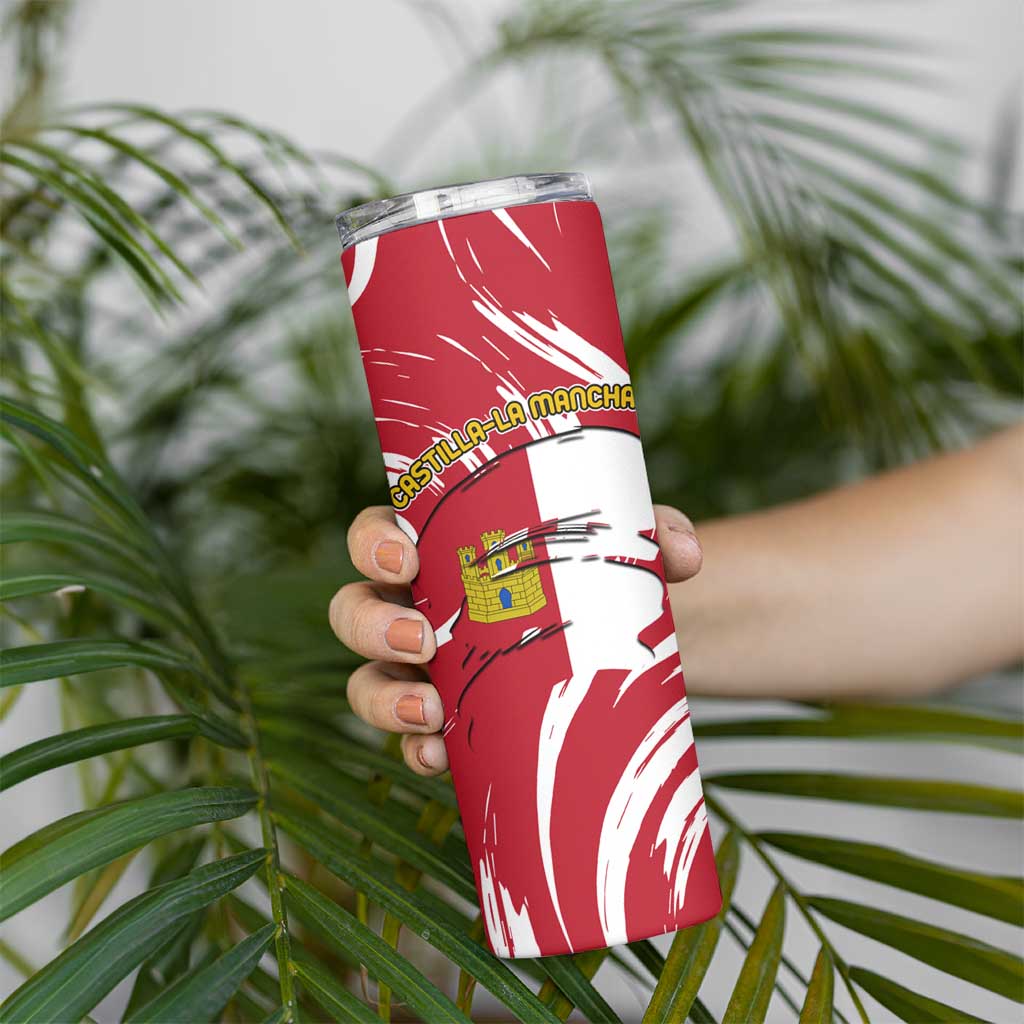 Castilla La Mancha Flag Skinny Tumbler Autonomous Community of Spain - Wonder Print Shop