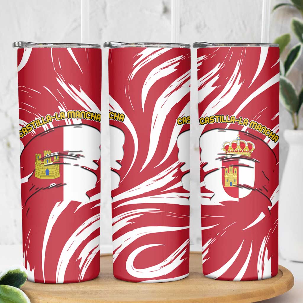 Castilla La Mancha Flag Skinny Tumbler Autonomous Community of Spain - Wonder Print Shop