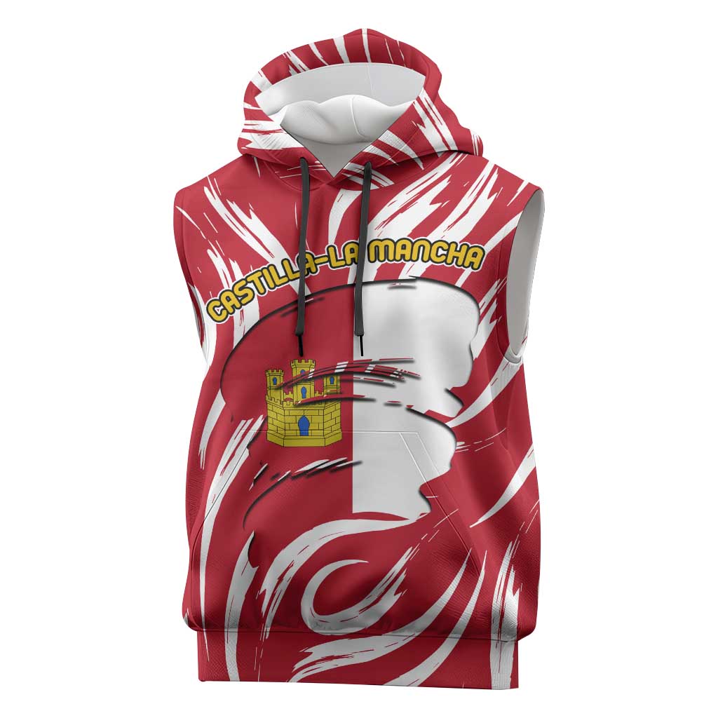 Castilla La Mancha Flag Sleeveless Hoodie Autonomous Community of Spain - Wonder Print Shop