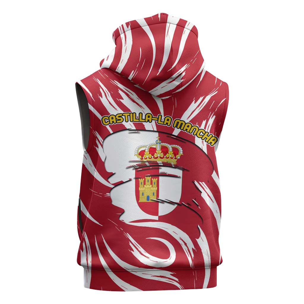 Castilla La Mancha Flag Sleeveless Hoodie Autonomous Community of Spain - Wonder Print Shop