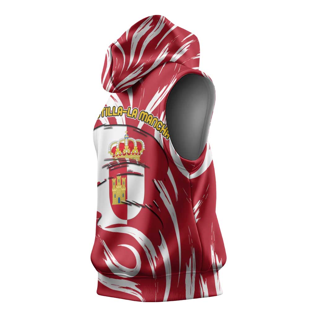 Castilla La Mancha Flag Sleeveless Hoodie Autonomous Community of Spain - Wonder Print Shop