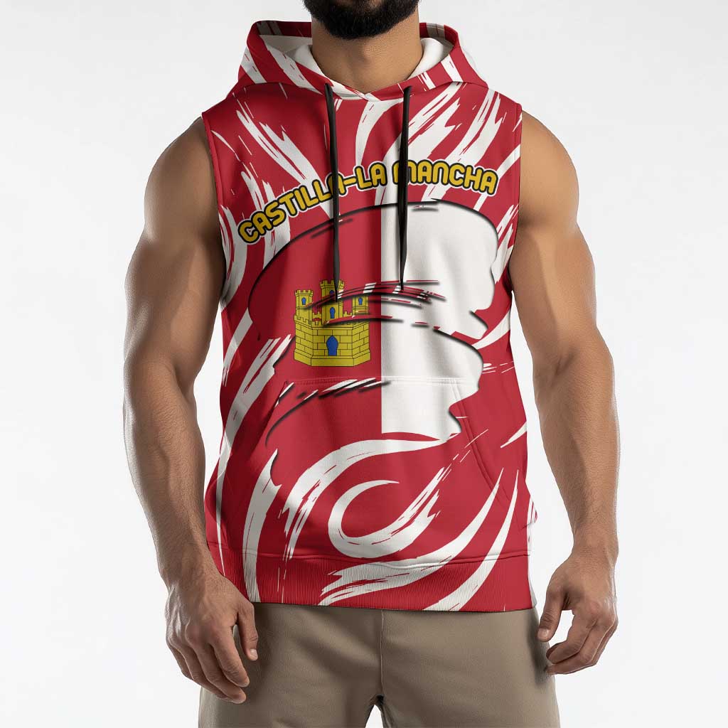 Castilla La Mancha Flag Sleeveless Hoodie Autonomous Community of Spain - Wonder Print Shop