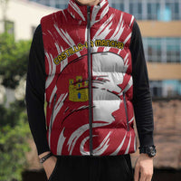 Castilla La Mancha Flag Sleeveless Puffer Jacket Autonomous Community of Spain - Wonder Print Shop
