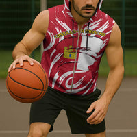 Castilla La Mancha Flag Sleeveless Zip Hoodie Autonomous Community of Spain - Wonder Print Shop