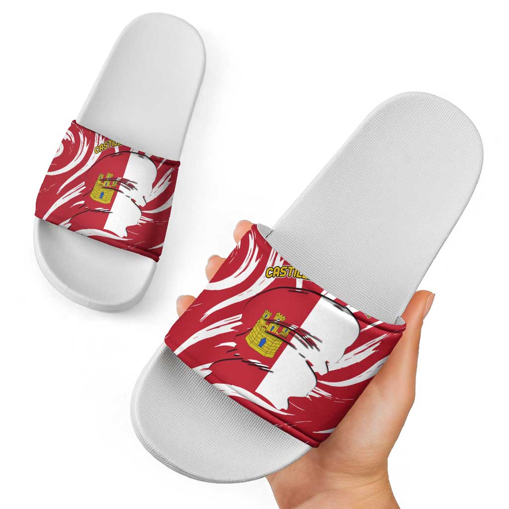 Castilla La Mancha Flag Slide Sandals Autonomous Community of Spain - Wonder Print Shop