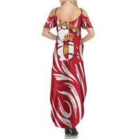 Castilla La Mancha Flag Summer Maxi Dress Autonomous Community of Spain - Wonder Print Shop