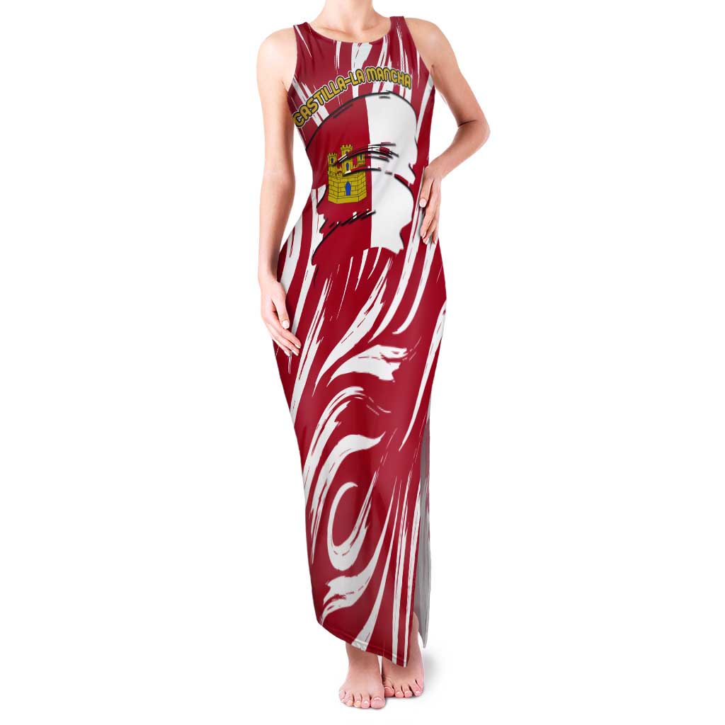 Castilla La Mancha Flag Tank Maxi Dress Autonomous Community of Spain - Wonder Print Shop