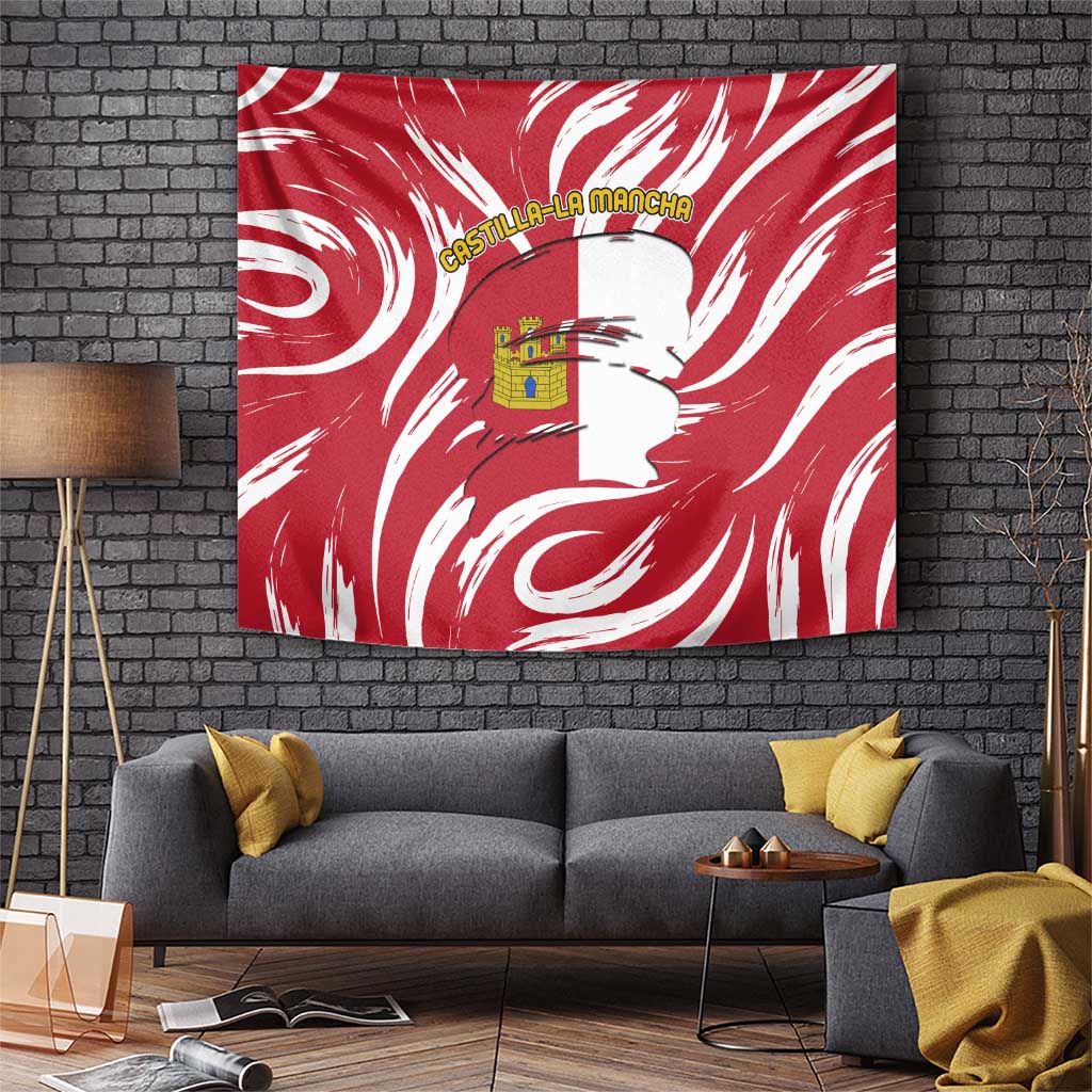 Castilla La Mancha Flag Tapestry Autonomous Community of Spain - Wonder Print Shop
