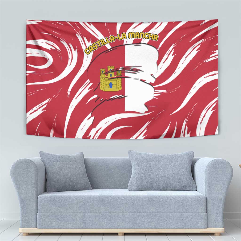 Castilla La Mancha Flag Tapestry Autonomous Community of Spain - Wonder Print Shop