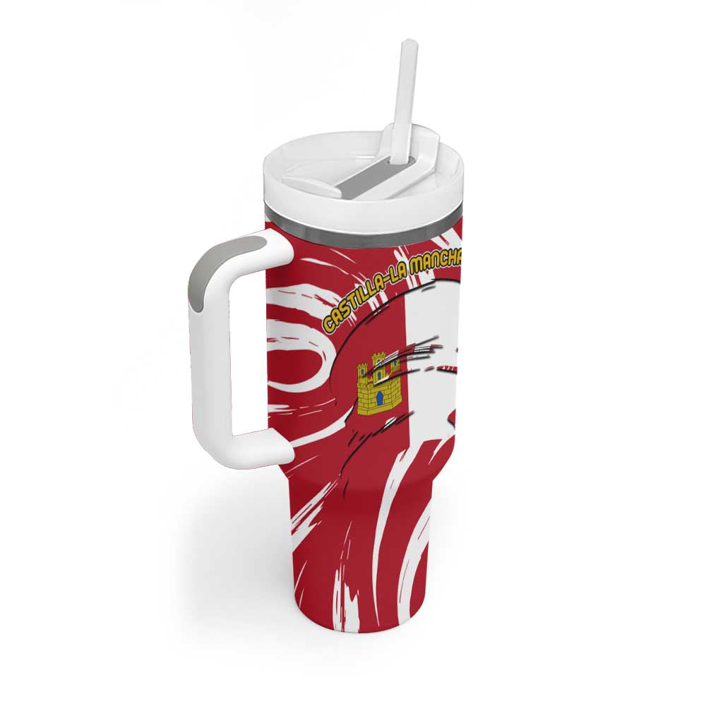 Castilla La Mancha Flag Tumbler With Handle Autonomous Community of Spain - Wonder Print Shop