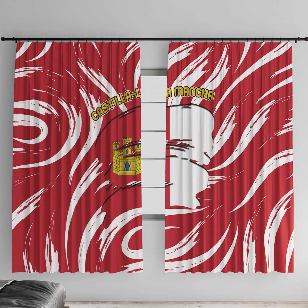 Castilla La Mancha Flag Window Curtain Autonomous Community of Spain - Wonder Print Shop