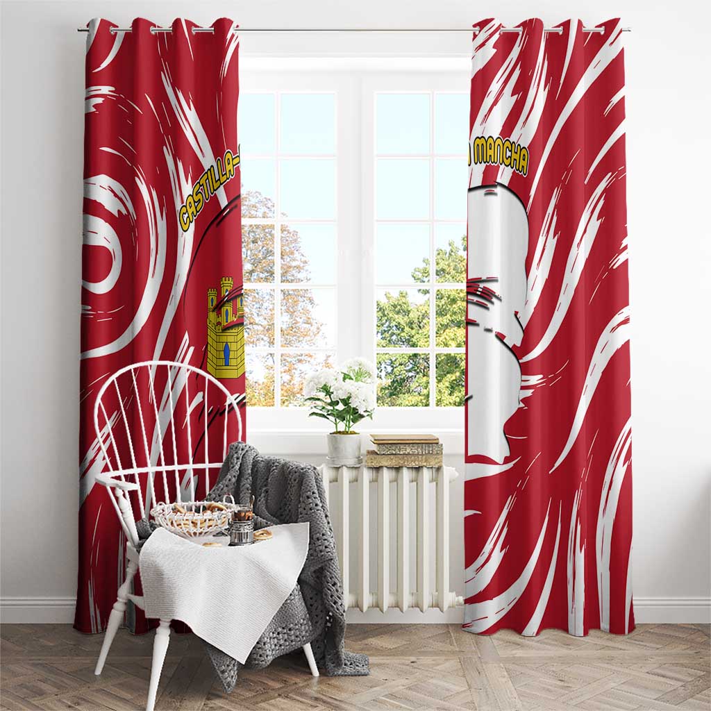 Castilla La Mancha Flag Window Curtain Autonomous Community of Spain - Wonder Print Shop