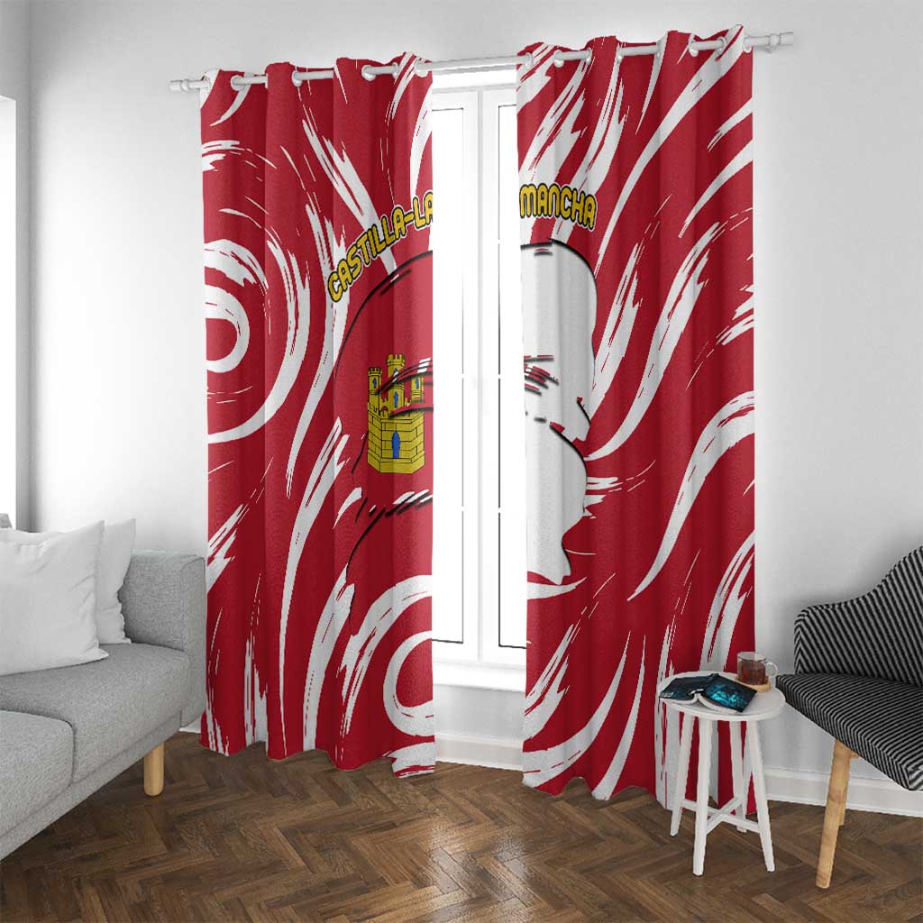 Castilla La Mancha Flag Window Curtain Autonomous Community of Spain - Wonder Print Shop