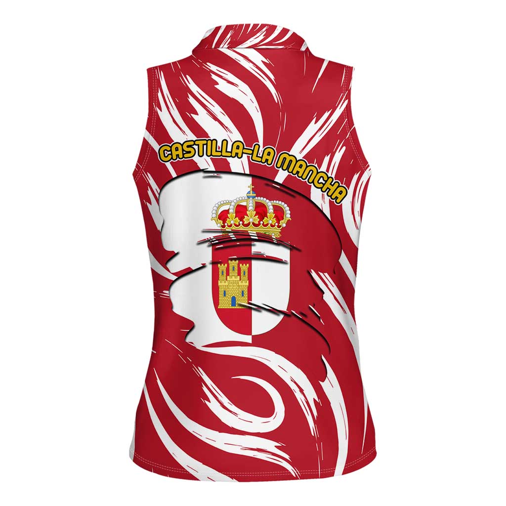 Castilla La Mancha Flag Women Sleeveless Polo Shirt Autonomous Community of Spain - Wonder Print Shop