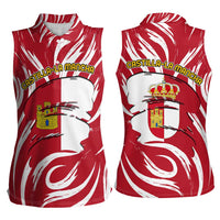 Castilla La Mancha Flag Women Sleeveless Polo Shirt Autonomous Community of Spain - Wonder Print Shop