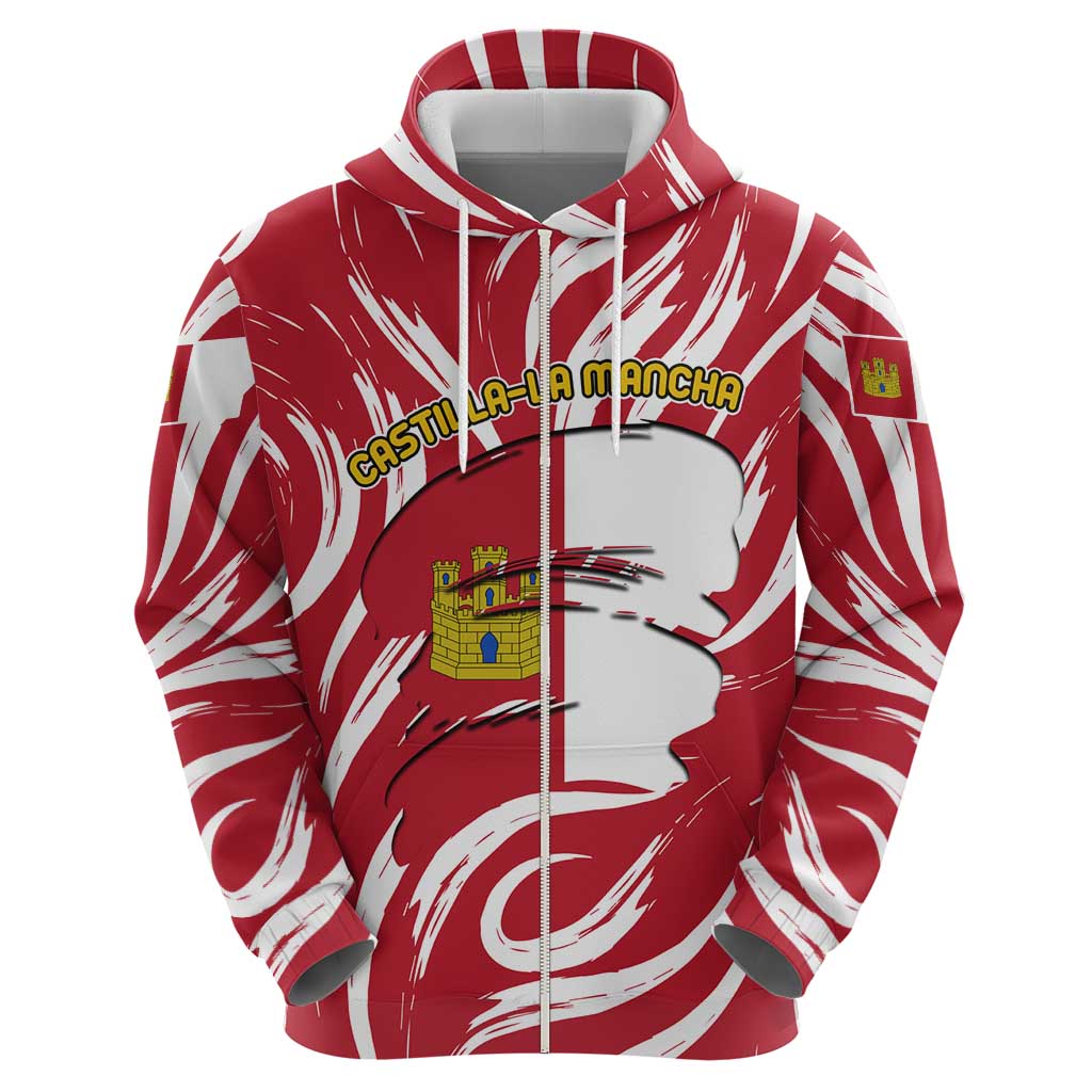 Castilla La Mancha Flag Zip Hoodie Autonomous Community of Spain - Wonder Print Shop