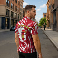Castilla La Mancha Flag Zipper Polo Shirt Autonomous Community of Spain - Wonder Print Shop