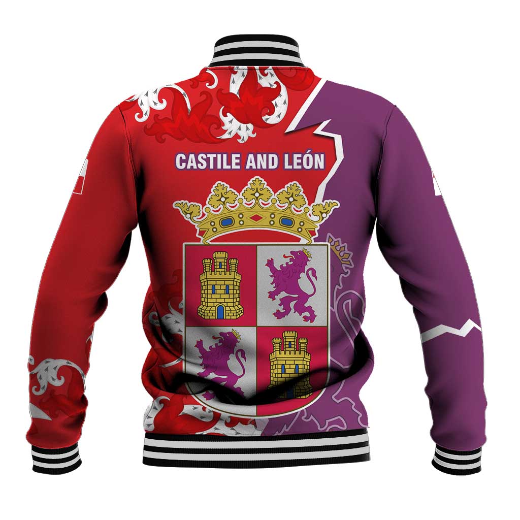 Castile and León Flag Baseball Jacket Autonomous Community of Spain - Wonder Print Shop