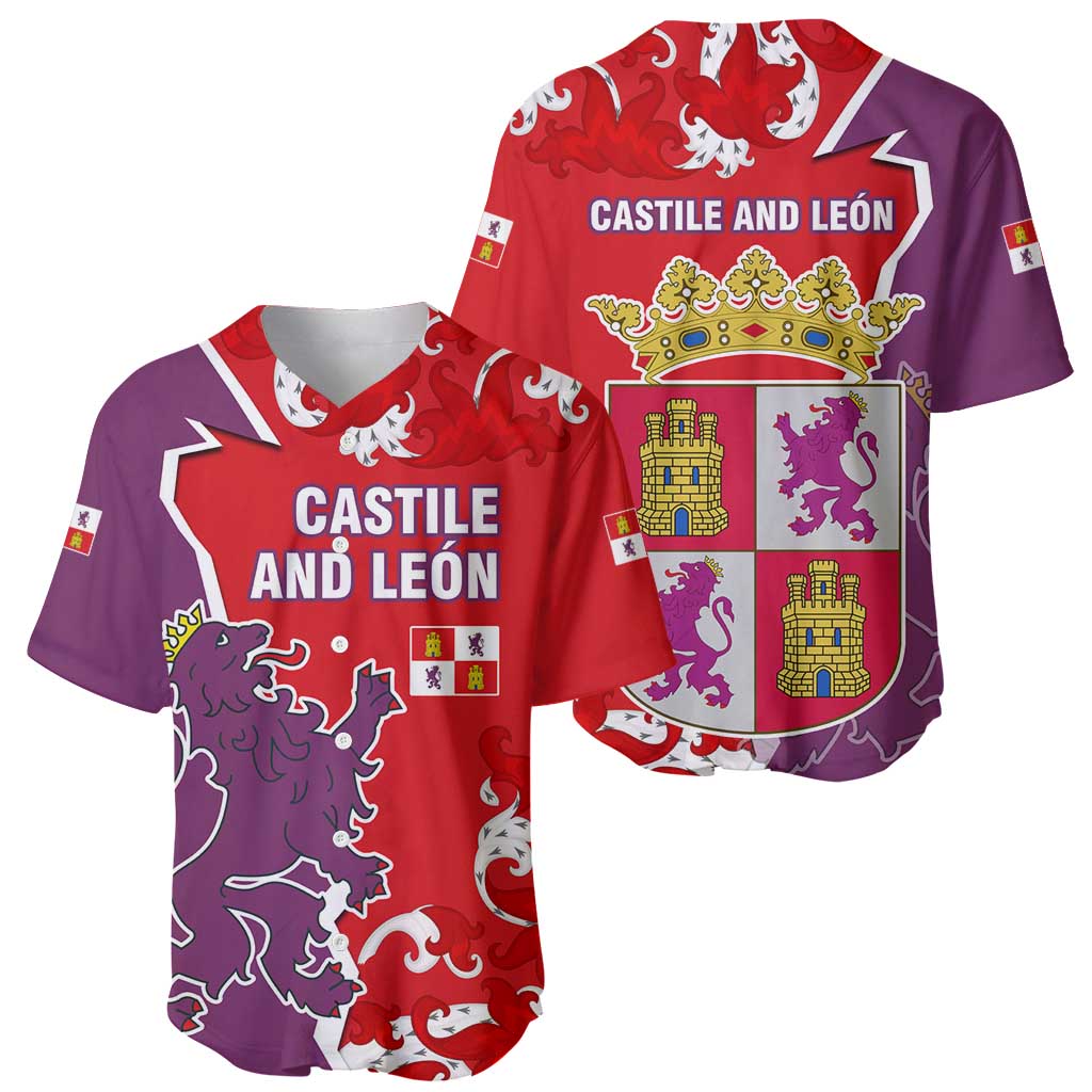 Castile and León Flag Baseball Jersey Autonomous Community of Spain - Wonder Print Shop