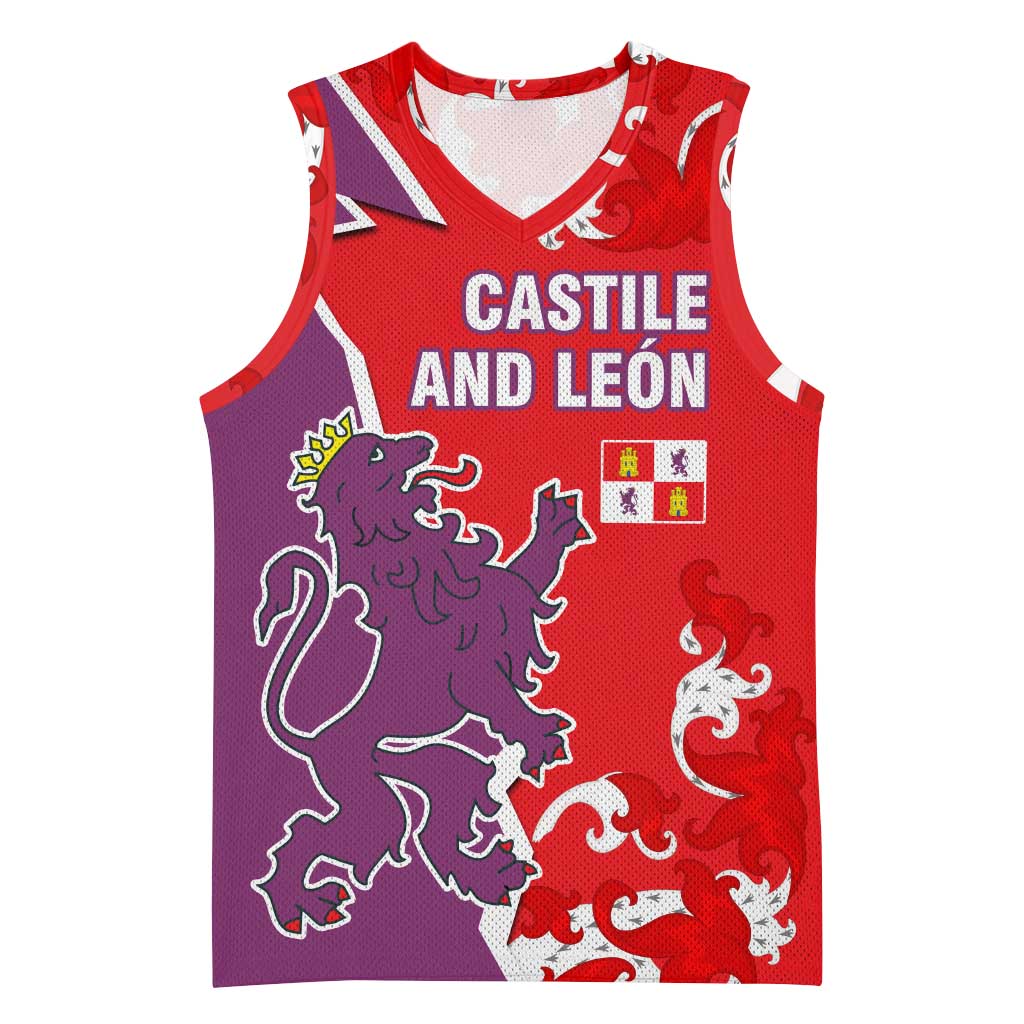 Castile and León Flag Basketball Jersey Autonomous Community of Spain - Wonder Print Shop