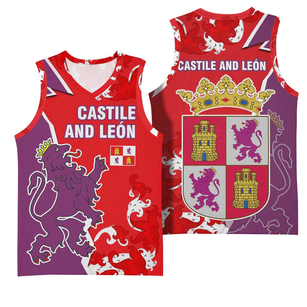 Castile and León Flag Basketball Jersey Autonomous Community of Spain - Wonder Print Shop