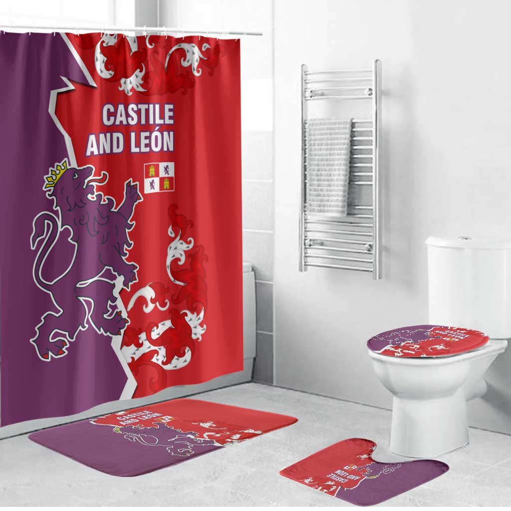 Castile and León Flag Bathroom Set Autonomous Community of Spain - Wonder Print Shop