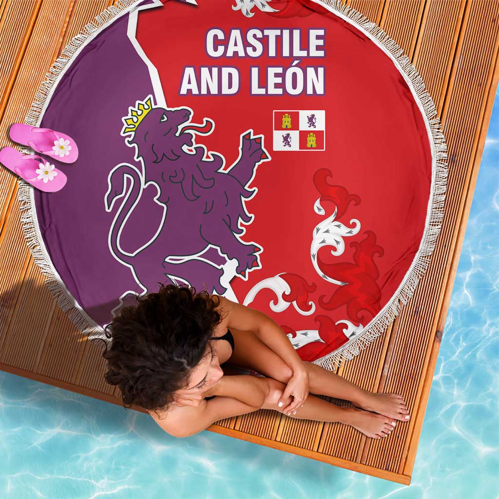Castile and León Flag Beach Blanket Autonomous Community of Spain - Wonder Print Shop