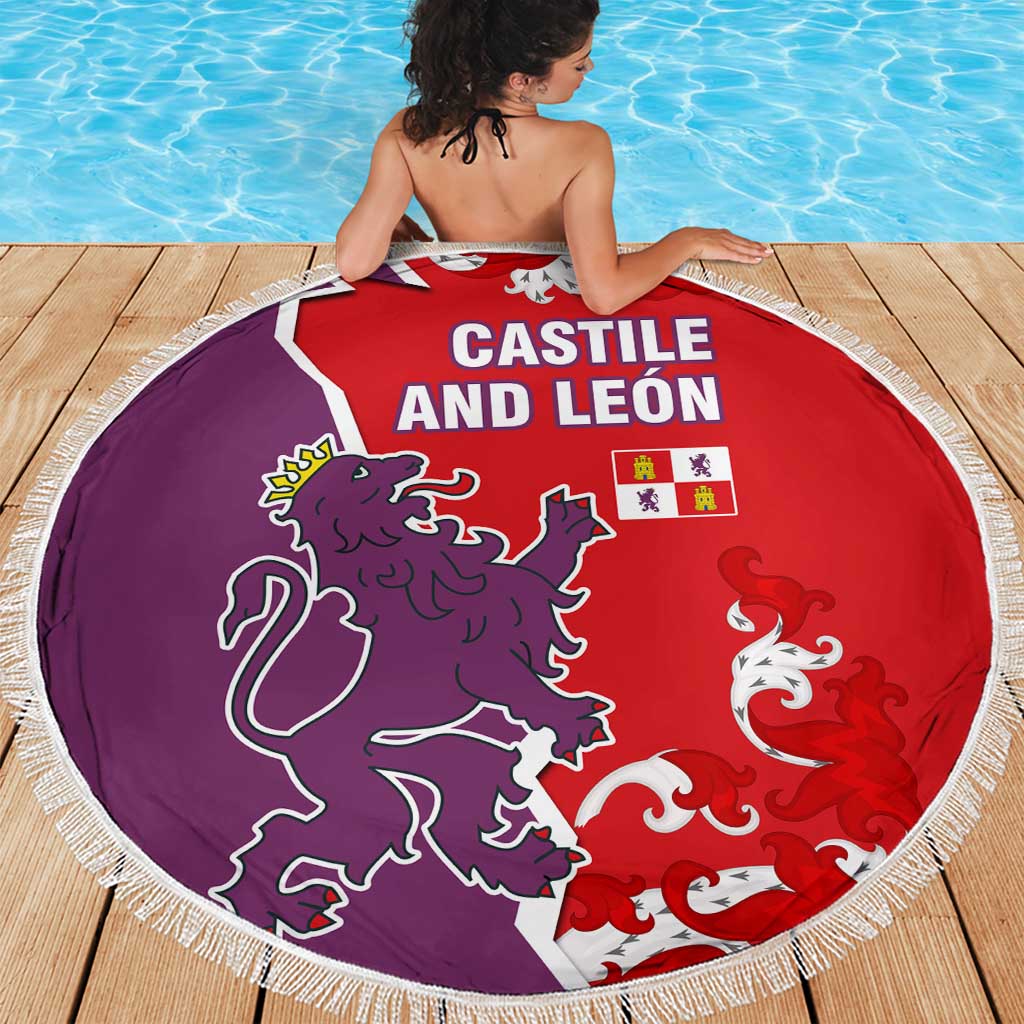 Castile and León Flag Beach Blanket Autonomous Community of Spain - Wonder Print Shop