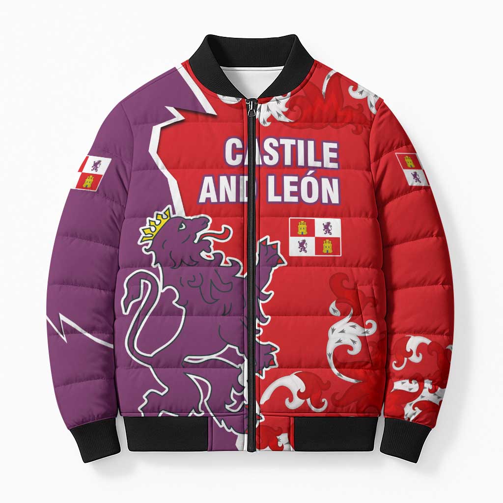 Castile and León Flag Bomber Puffer Jacket Autonomous Community of Spain - Wonder Print Shop