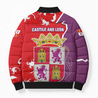 Castile and León Flag Bomber Puffer Jacket Autonomous Community of Spain - Wonder Print Shop