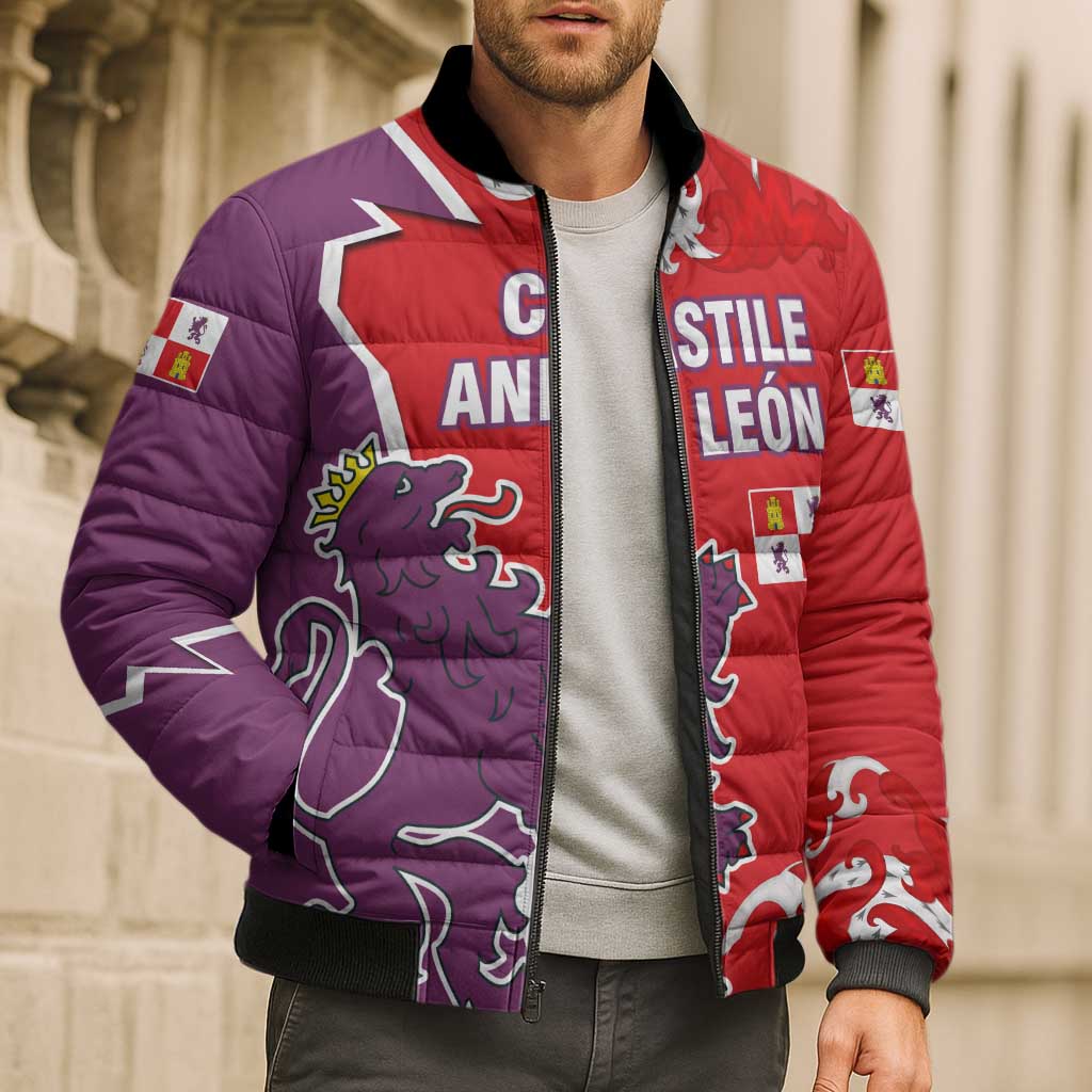Castile and León Flag Bomber Puffer Jacket Autonomous Community of Spain - Wonder Print Shop