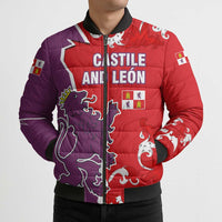 Castile and León Flag Bomber Puffer Jacket Autonomous Community of Spain - Wonder Print Shop
