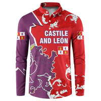 Castile and León Flag Button Sweatshirt Autonomous Community of Spain - Wonder Print Shop