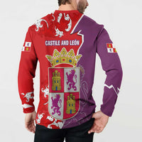 Castile and León Flag Button Sweatshirt Autonomous Community of Spain - Wonder Print Shop
