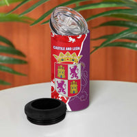 Castile and León Flag 4 in 1 Can Cooler Tumbler Autonomous Community of Spain - Wonder Print Shop