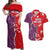 Castile and León Flag Couples Matching Off Shoulder Maxi Dress and Hawaiian Shirt Autonomous Community of Spain - Wonder Print Shop