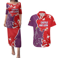 Castile and León Flag Couples Matching Puletasi and Hawaiian Shirt Autonomous Community of Spain - Wonder Print Shop