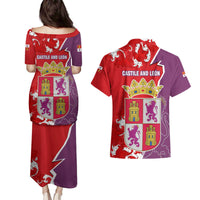 Castile and León Flag Couples Matching Puletasi and Hawaiian Shirt Autonomous Community of Spain - Wonder Print Shop